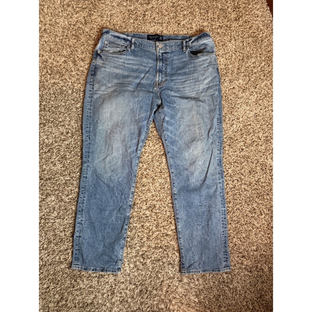 Abercrombie & Fitch Signature Stretch Athletic Straight Jeans Blue 38x28 Mens